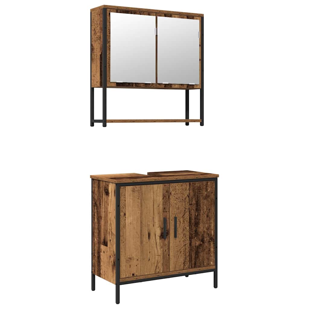 vidaXL Zestaw mebli łazienkowych 2 pcs Brązowy Materiał drewnopochodny