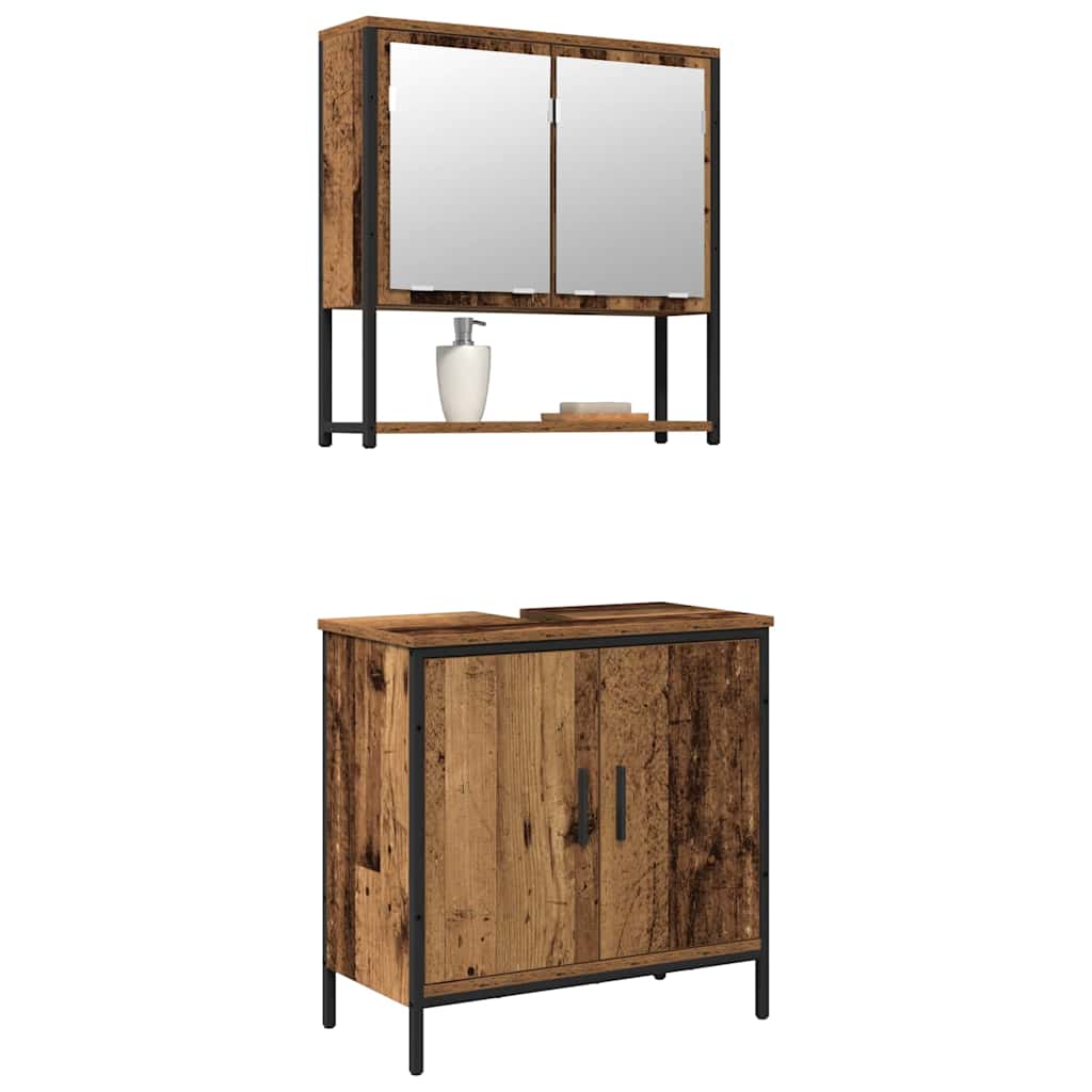 vidaXL Zestaw mebli łazienkowych 2 pcs Brązowy Materiał drewnopochodny