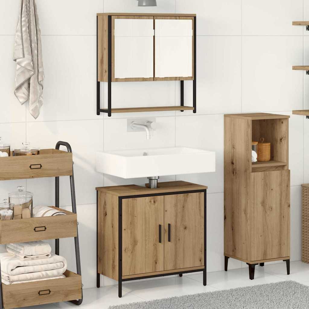vidaXL Zestaw mebli łazienkowych 2 pcs Brązowy Materiał drewnopochodny