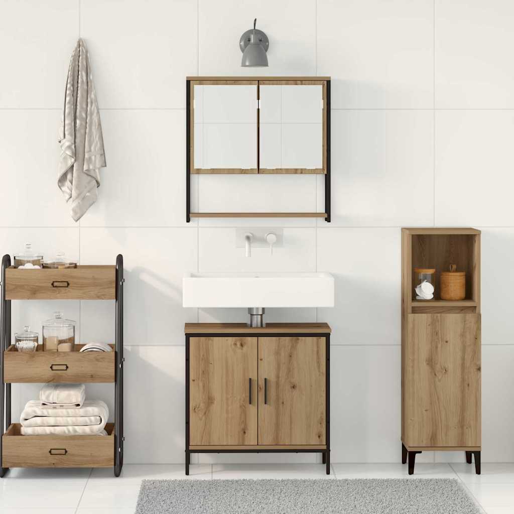 vidaXL Zestaw mebli łazienkowych 2 pcs Brązowy Materiał drewnopochodny