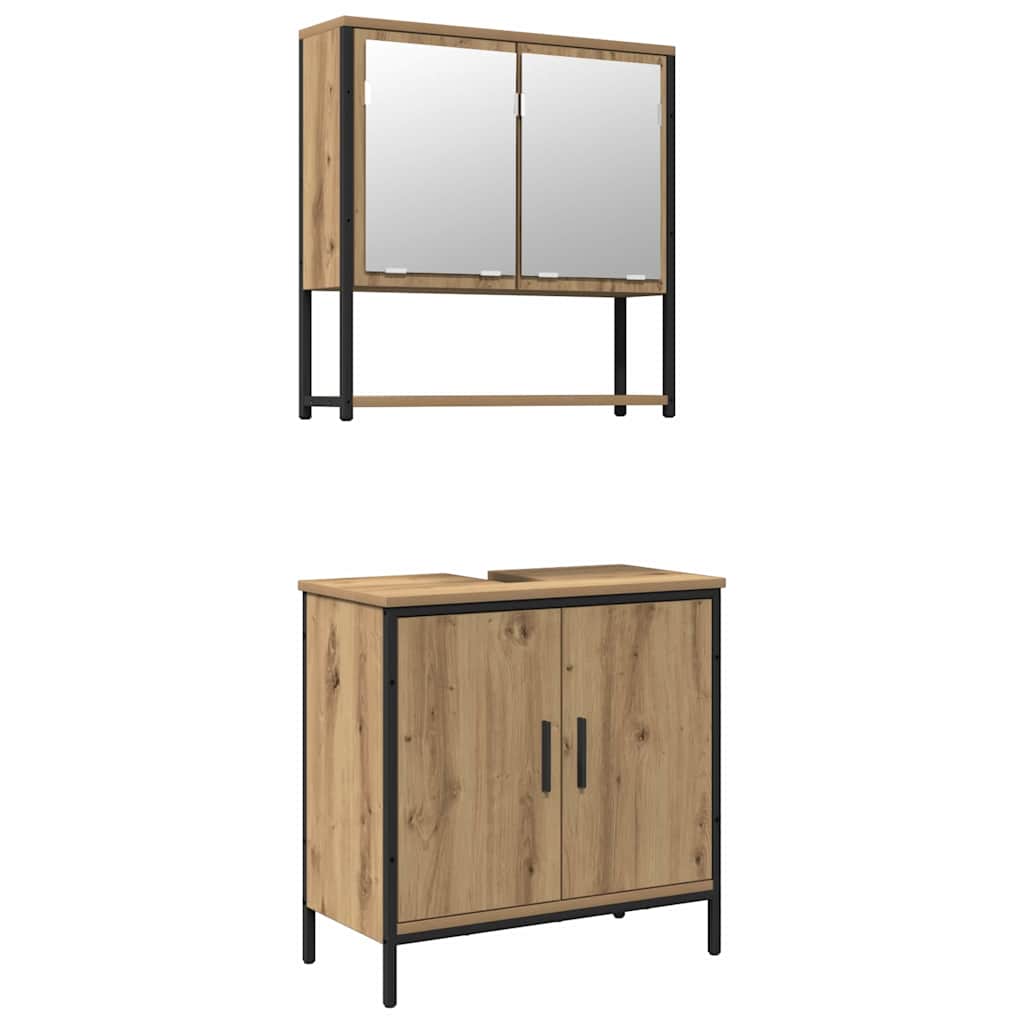 vidaXL Zestaw mebli łazienkowych 2 pcs Brązowy Materiał drewnopochodny