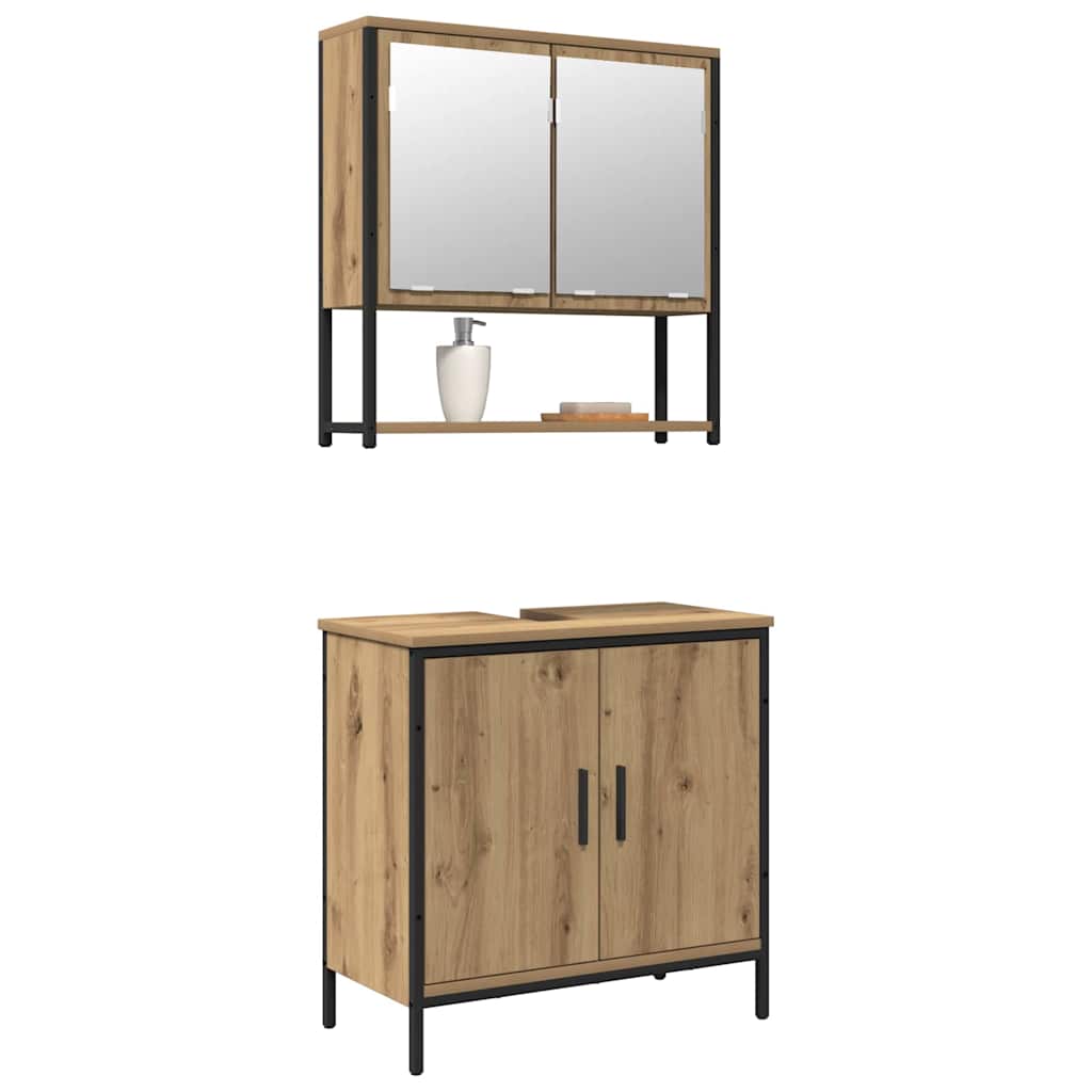 vidaXL Zestaw mebli łazienkowych 2 pcs Brązowy Materiał drewnopochodny