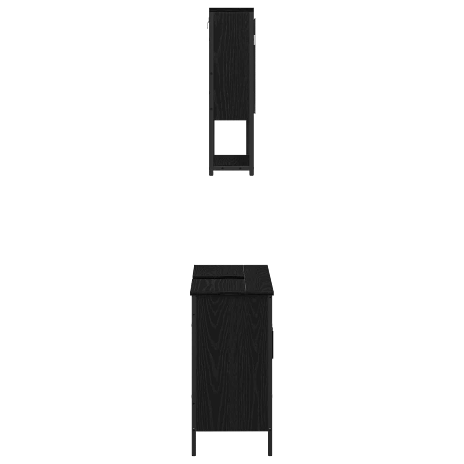 vidaXL Zestaw mebli łazienkowych 2 pcs Czarny Materiał drewnopochodny