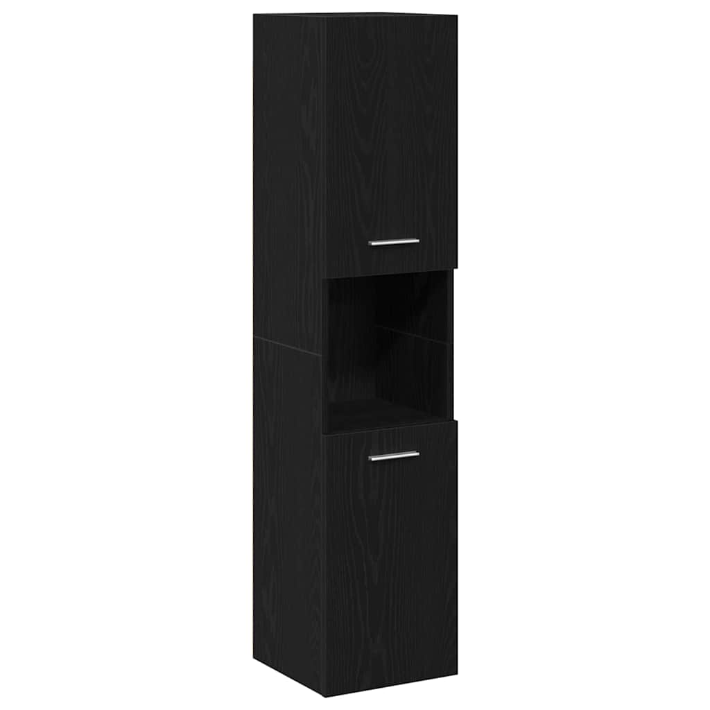 vidaXL Zestaw mebli łazienkowych Montowane na ścianie 4 pcs Czarny Dąb