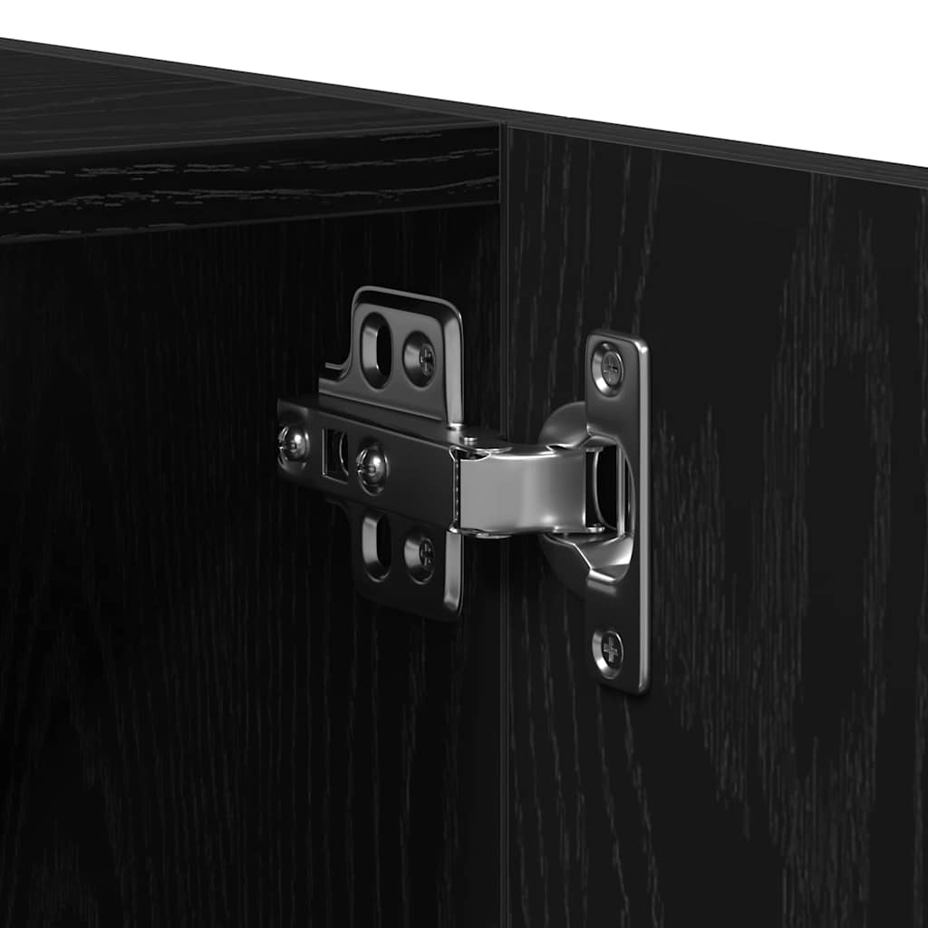 vidaXL Zestaw mebli łazienkowych Montowane na ścianie 3 pcs Czarny Dąb