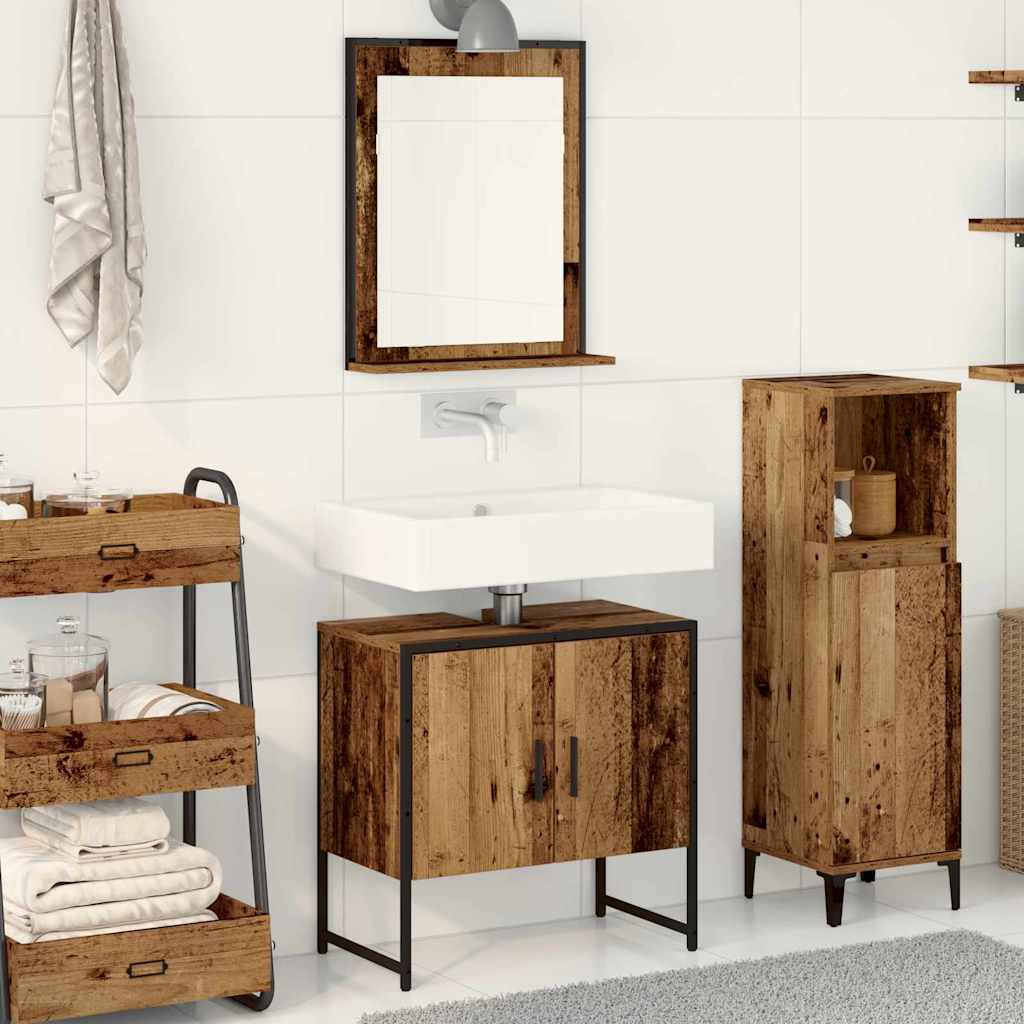 vidaXL Zestaw mebli łazienkowych 2 pcs Brązowy Materiał drewnopochodny