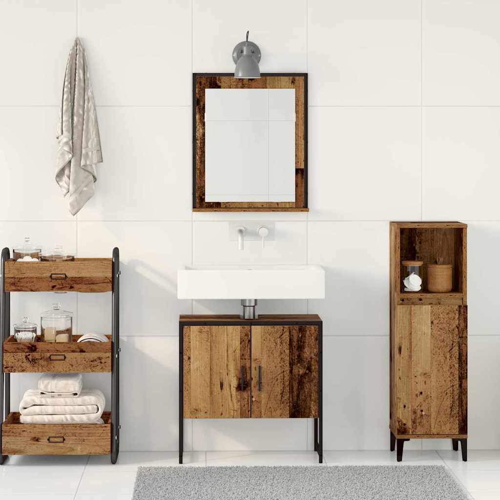 vidaXL Zestaw mebli łazienkowych 2 pcs Brązowy Materiał drewnopochodny