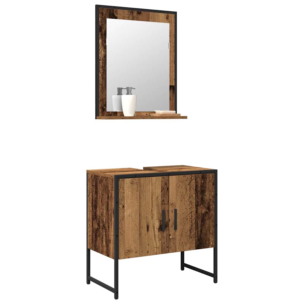 vidaXL Zestaw mebli łazienkowych 2 pcs Brązowy Materiał drewnopochodny