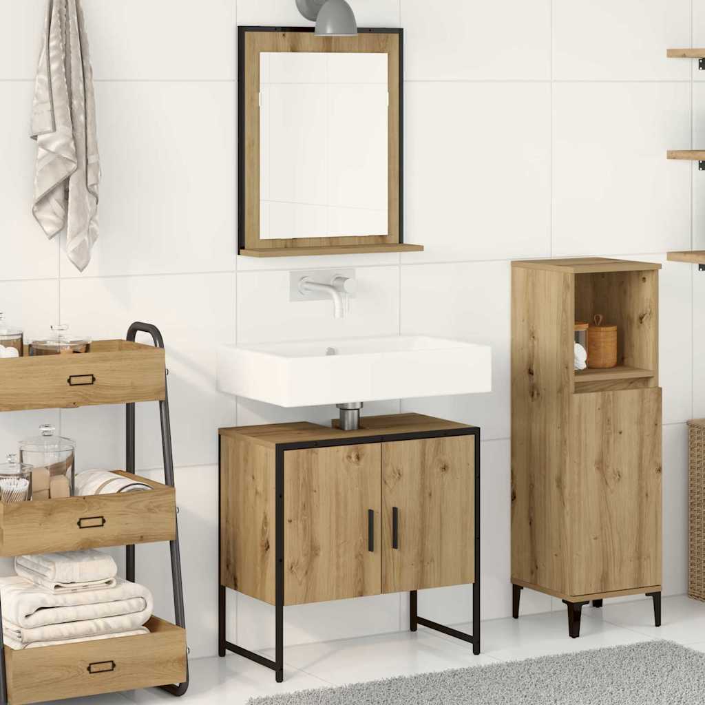 vidaXL Zestaw mebli łazienkowych 2 pcs Brązowy Materiał drewnopochodny
