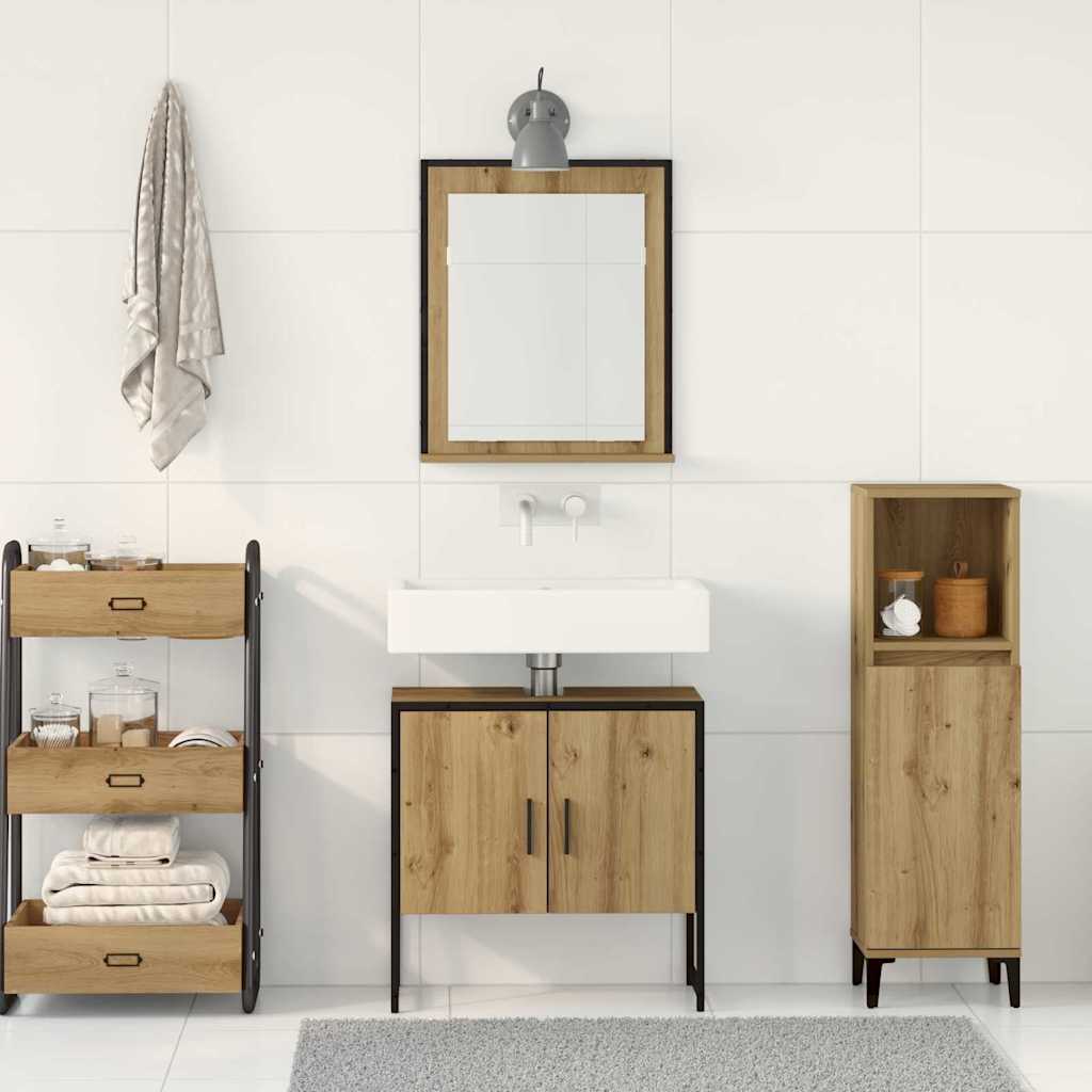 vidaXL Zestaw mebli łazienkowych 2 pcs Brązowy Materiał drewnopochodny