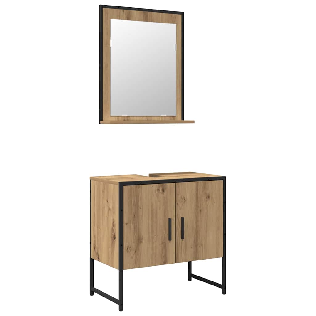 vidaXL Zestaw mebli łazienkowych 2 pcs Brązowy Materiał drewnopochodny
