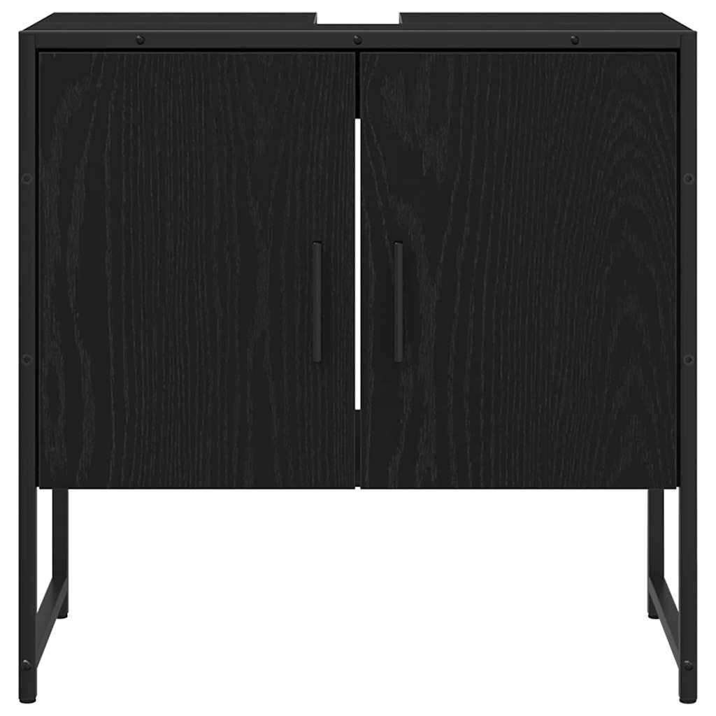 vidaXL Zestaw mebli łazienkowych 2 pcs Czarny Materiał drewnopochodny