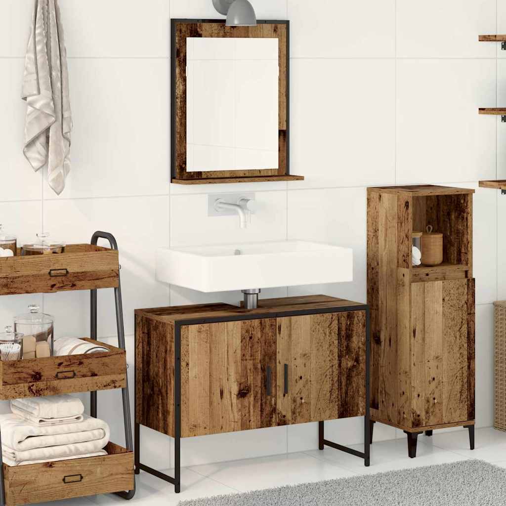 vidaXL Zestaw mebli łazienkowych 2 pcs Brązowy Materiał drewnopochodny