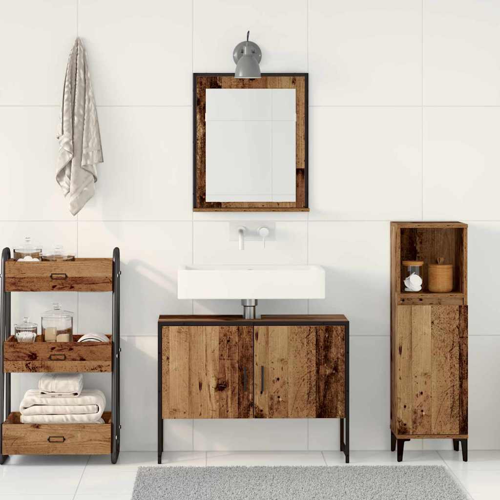 vidaXL Zestaw mebli łazienkowych 2 pcs Brązowy Materiał drewnopochodny