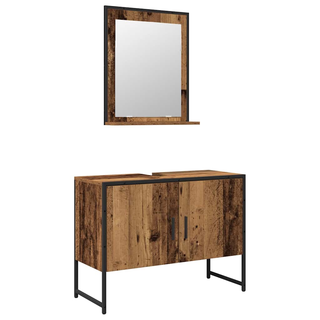 vidaXL Zestaw mebli łazienkowych 2 pcs Brązowy Materiał drewnopochodny