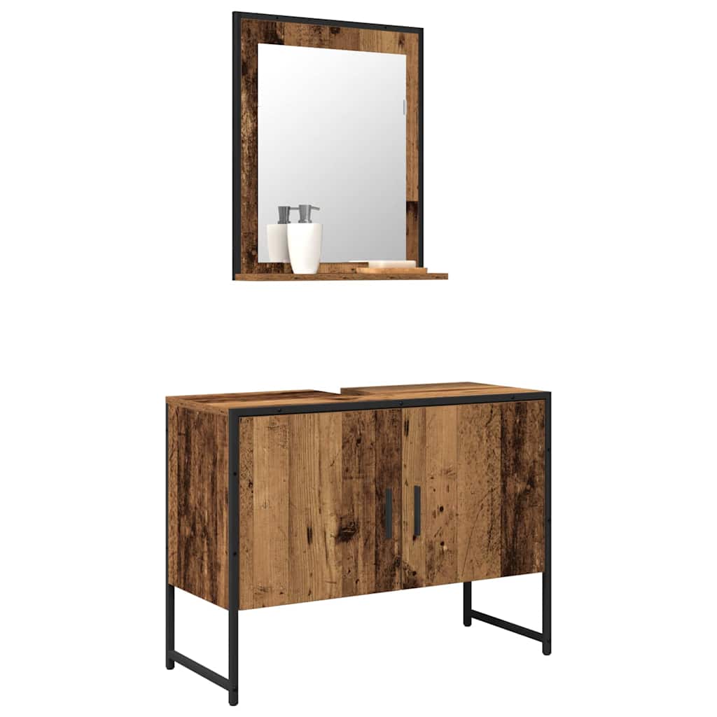 vidaXL Zestaw mebli łazienkowych 2 pcs Brązowy Materiał drewnopochodny