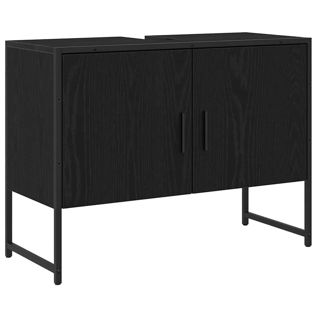 vidaXL Zestaw mebli łazienkowych 2 pcs Czarny Materiał drewnopochodny