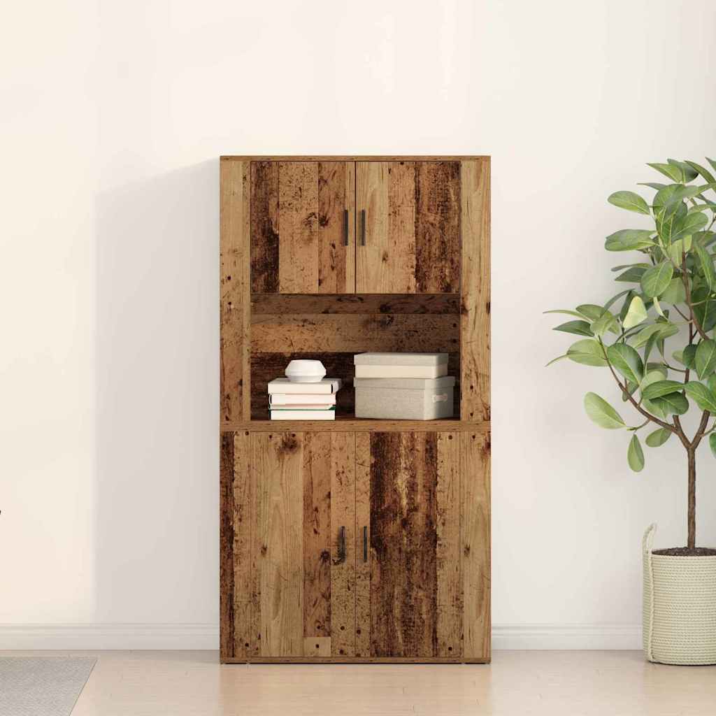 vidaXL Highboard Stare drewno 80 x 33 x 150 cm Materiał drewnopochodny
