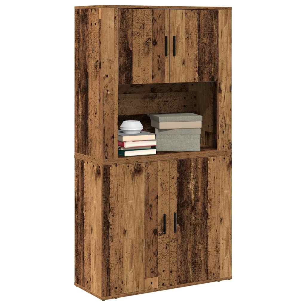 vidaXL Highboard Stare drewno 80 x 33 x 150 cm Materiał drewnopochodny