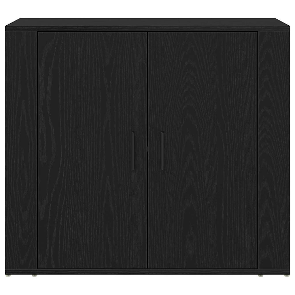 vidaXL Highboard Czarny Dąb 80 x 33 x 150 cm Materiał drewnopochodny