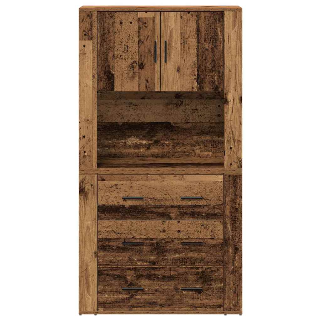 vidaXL Highboard Stare drewno 80 x 33 x 150 cm Materiał drewnopochodny