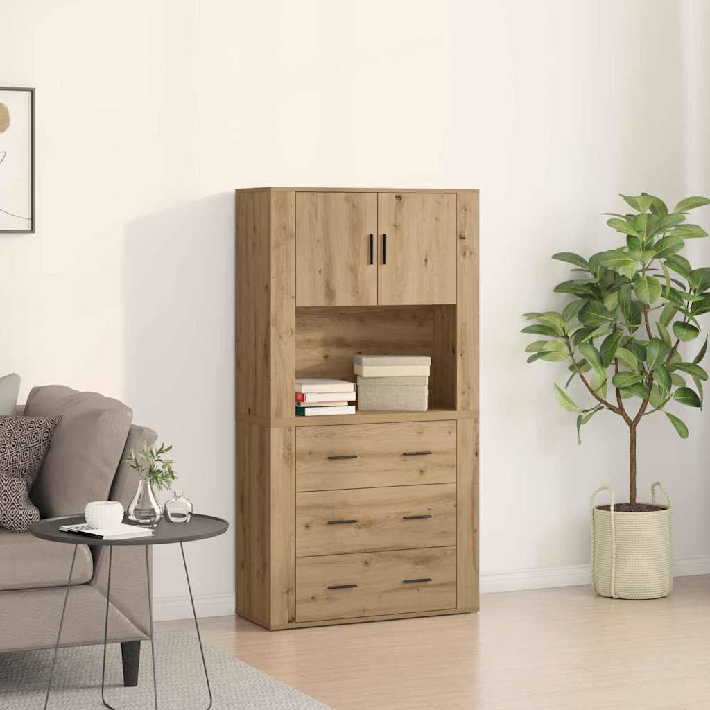 vidaXL Highboard z szufladą Dąb rzemieślniczy 80 x 33 x 150 cm