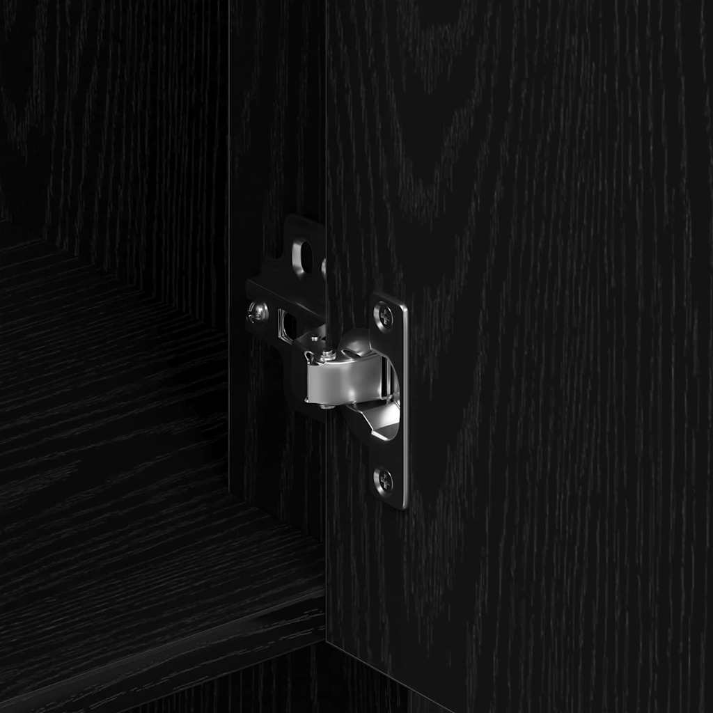 vidaXL Highboard Czarny Dąb 80 x 33 x 150 cm Materiał drewnopochodny