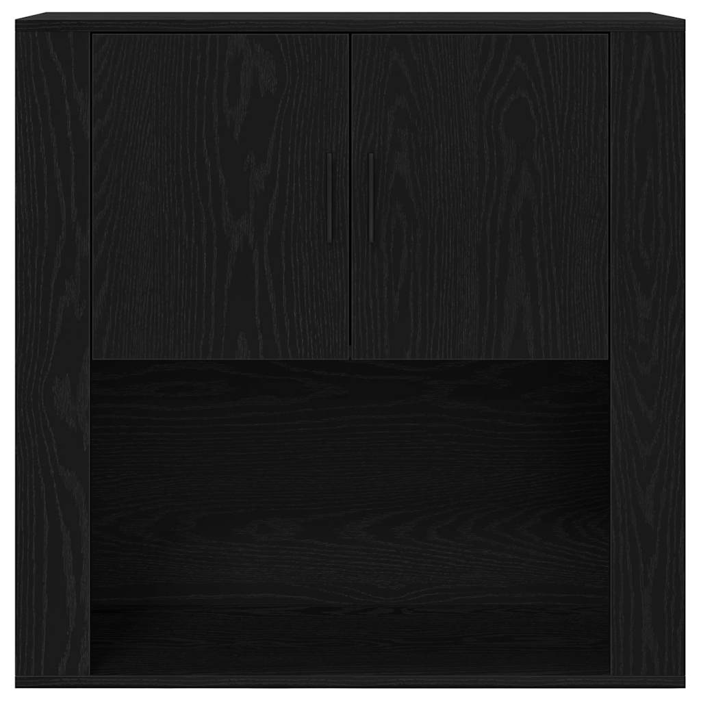 vidaXL Highboard Czarny Dąb 80 x 33 x 150 cm Materiał drewnopochodny