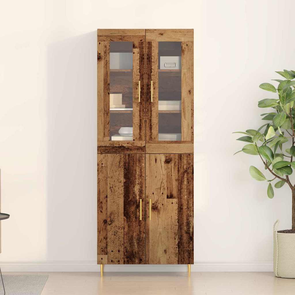 vidaXL Highboard 2 pcs Stare drewno Materiał drewnopochodny