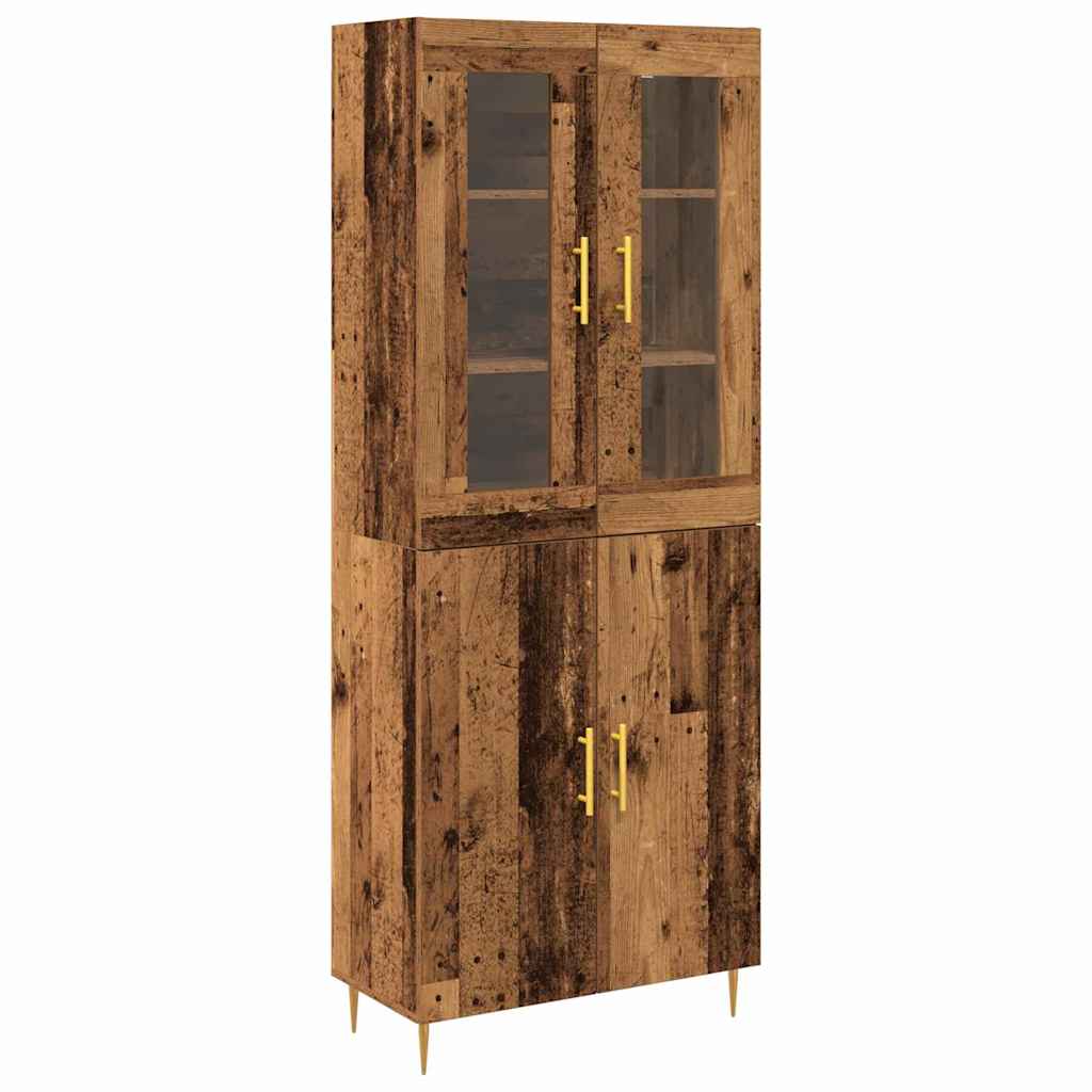 vidaXL Highboard 2 pcs Stare drewno Materiał drewnopochodny