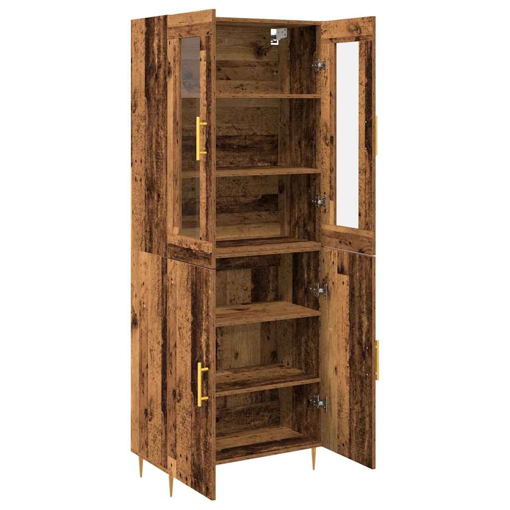 vidaXL Highboard 2 pcs Stare drewno Materiał drewnopochodny