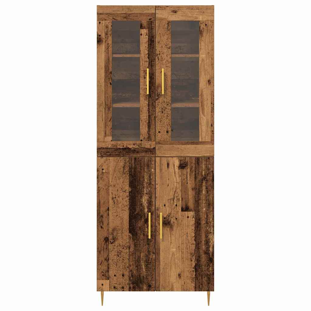 vidaXL Highboard 2 pcs Stare drewno Materiał drewnopochodny