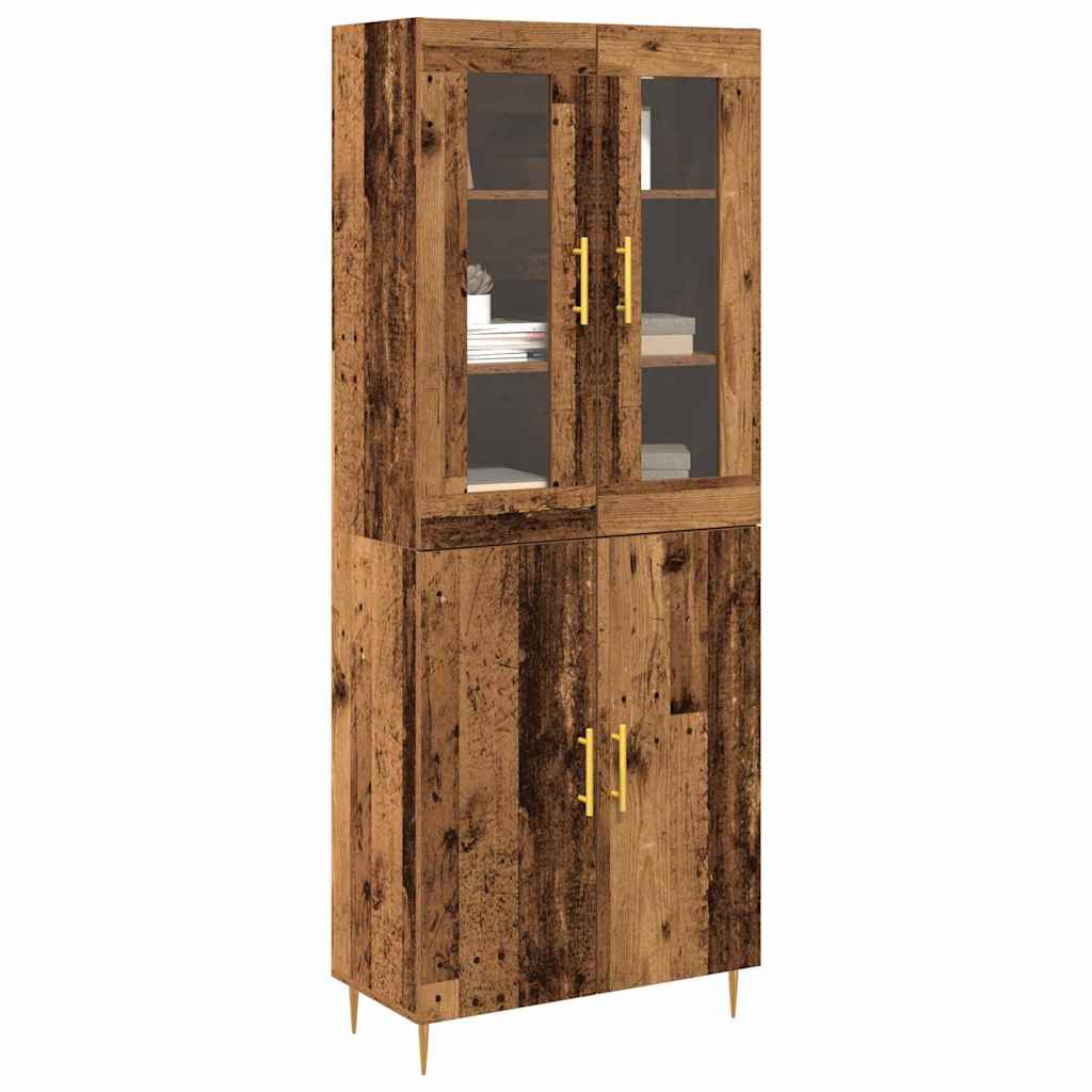vidaXL Highboard 2 pcs Stare drewno Materiał drewnopochodny