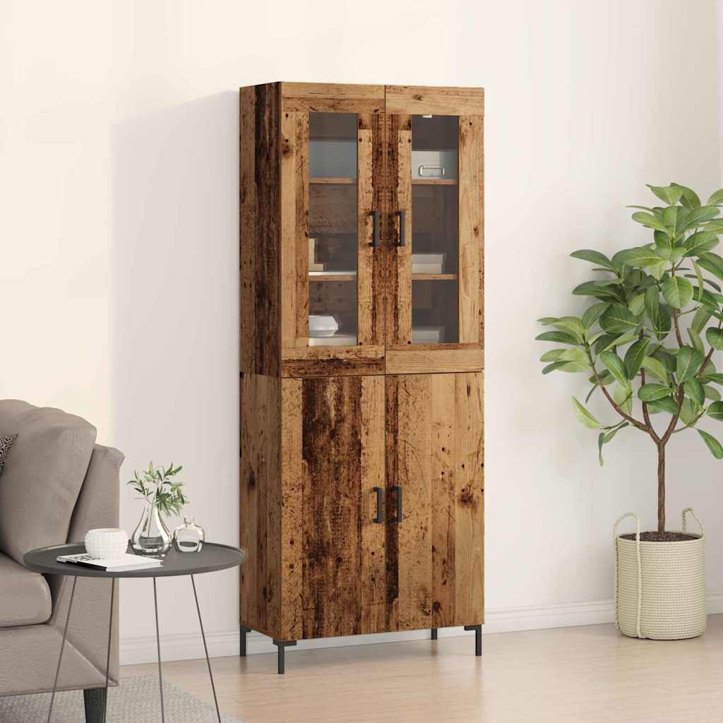 vidaXL Highboard 2 pcs Stare drewno 69,5 x 34 x 180 cm