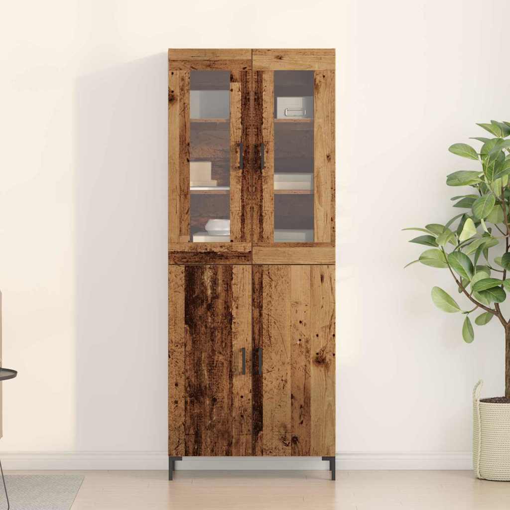 vidaXL Highboard 2 pcs Stare drewno 69,5 x 34 x 180 cm