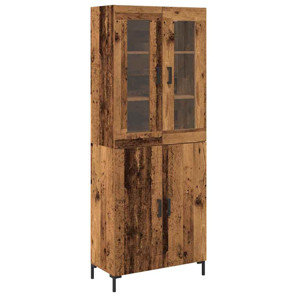 vidaXL Highboard 2 pcs Stare drewno 69,5 x 34 x 180 cm