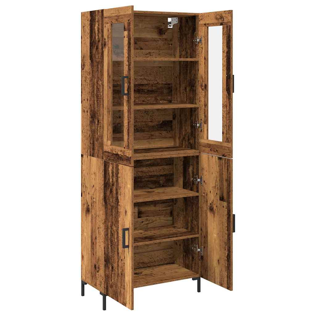 vidaXL Highboard 2 pcs Stare drewno 69,5 x 34 x 180 cm