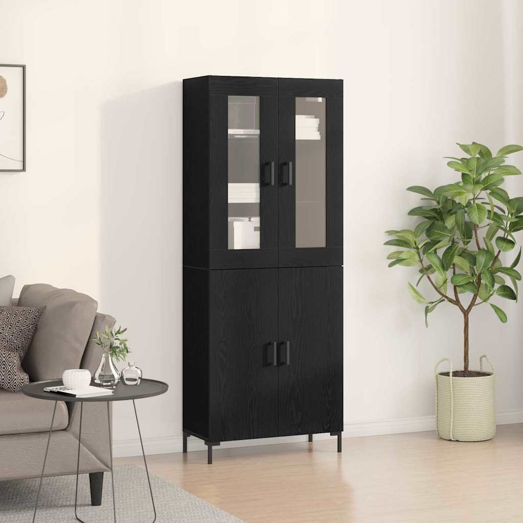 vidaXL Highboard 2 pcs Czarny dąb 69,5 x 34 x 180 cm