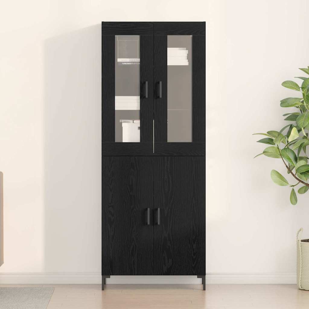 vidaXL Highboard 2 pcs Czarny dąb 69,5 x 34 x 180 cm