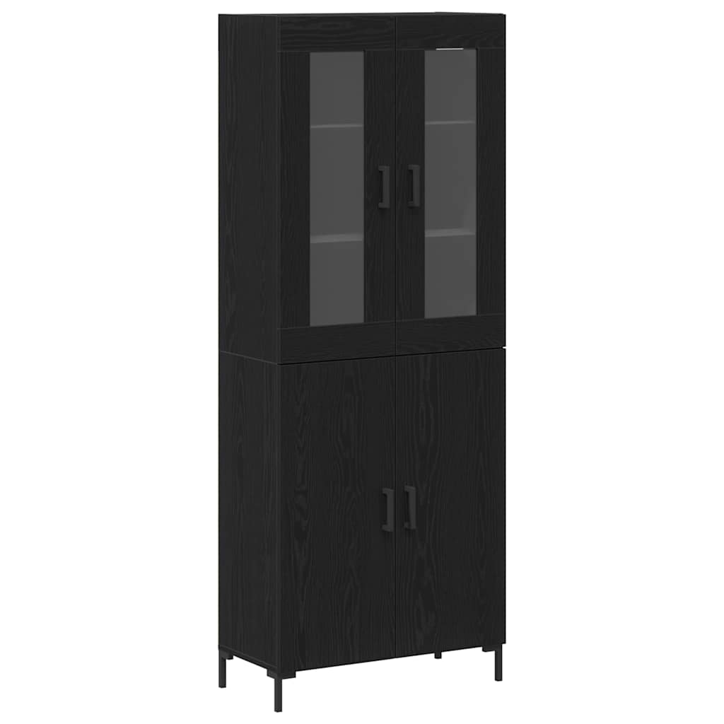vidaXL Highboard 2 pcs Czarny dąb 69,5 x 34 x 180 cm