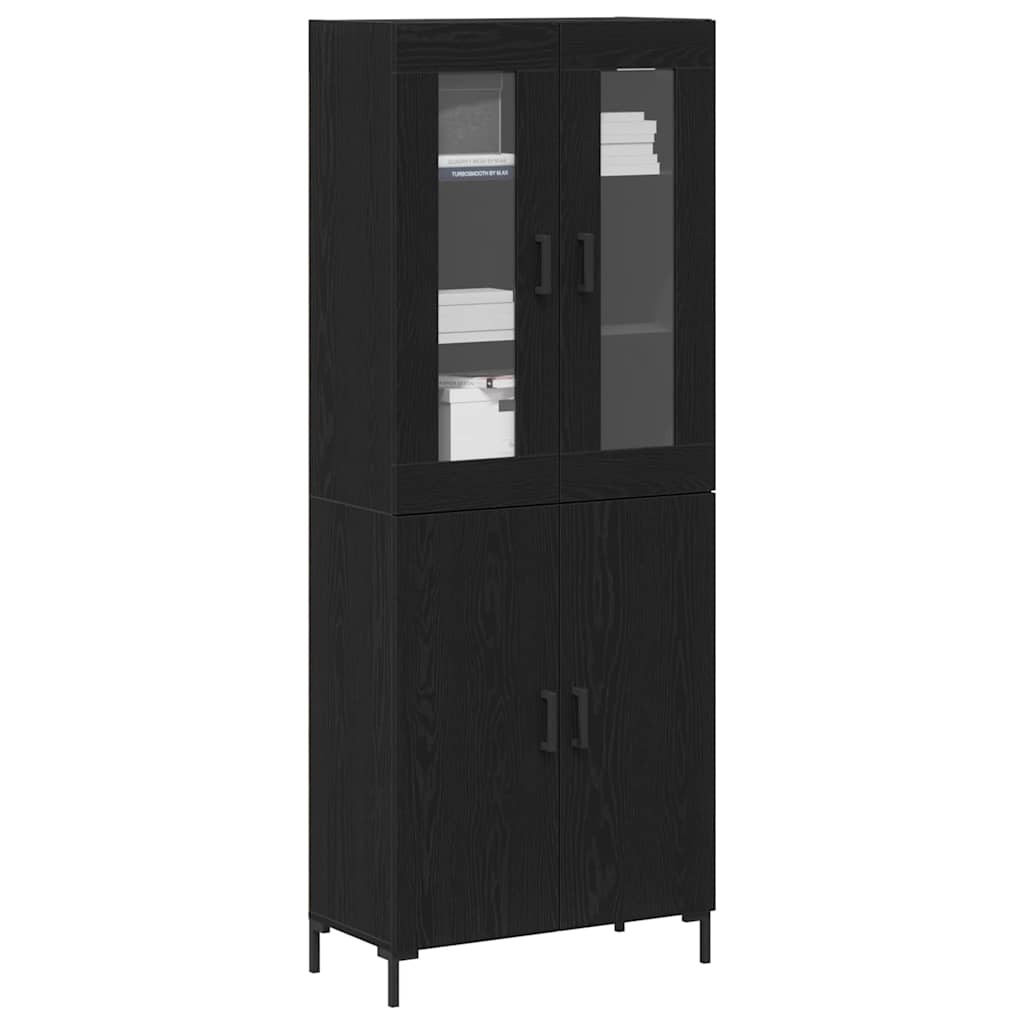 vidaXL Highboard 2 pcs Czarny dąb 69,5 x 34 x 180 cm