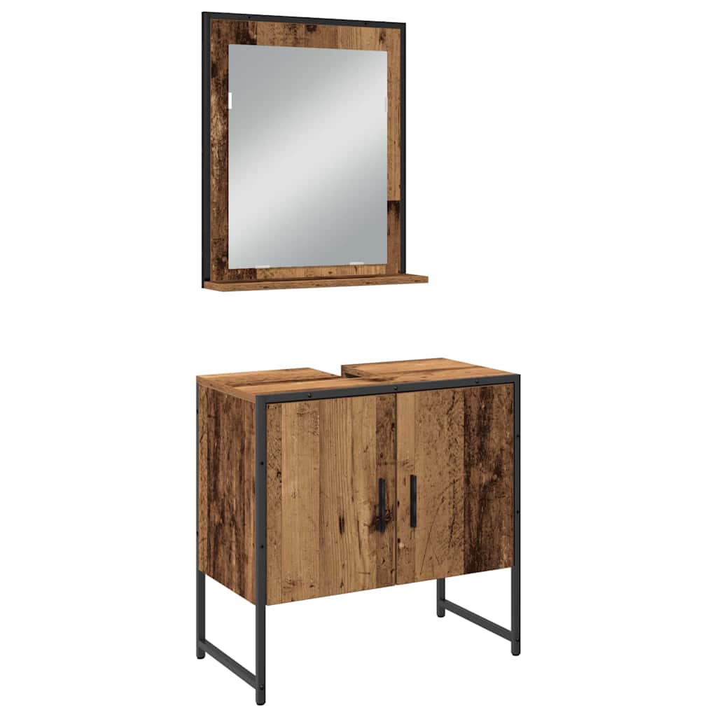 vidaXL Zestaw mebli łazienkowych 3 pcs Brązowy Materiał drewnopochodny