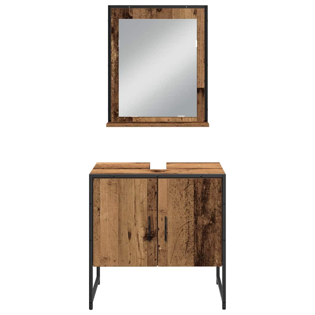 vidaXL Zestaw mebli łazienkowych 3 pcs Brązowy Materiał drewnopochodny