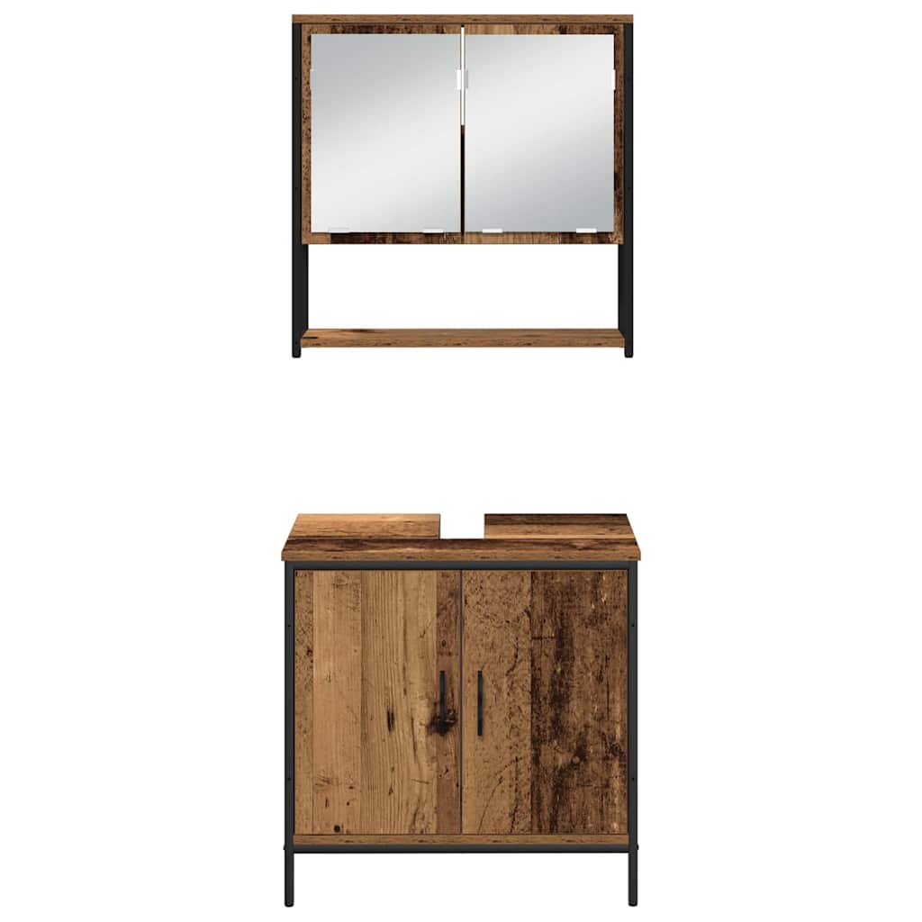vidaXL Zestaw mebli łazienkowych 3 pcs Brązowy Materiał drewnopochodny