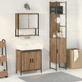 vidaXL Zestaw mebli łazienkowych 3 pcs Brązowy Materiał drewnopochodny