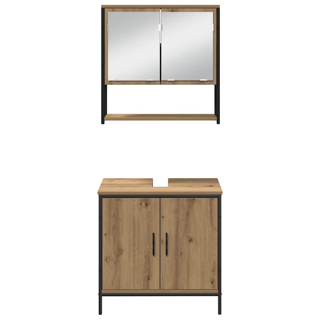 vidaXL Zestaw mebli łazienkowych 3 pcs Brązowy Materiał drewnopochodny