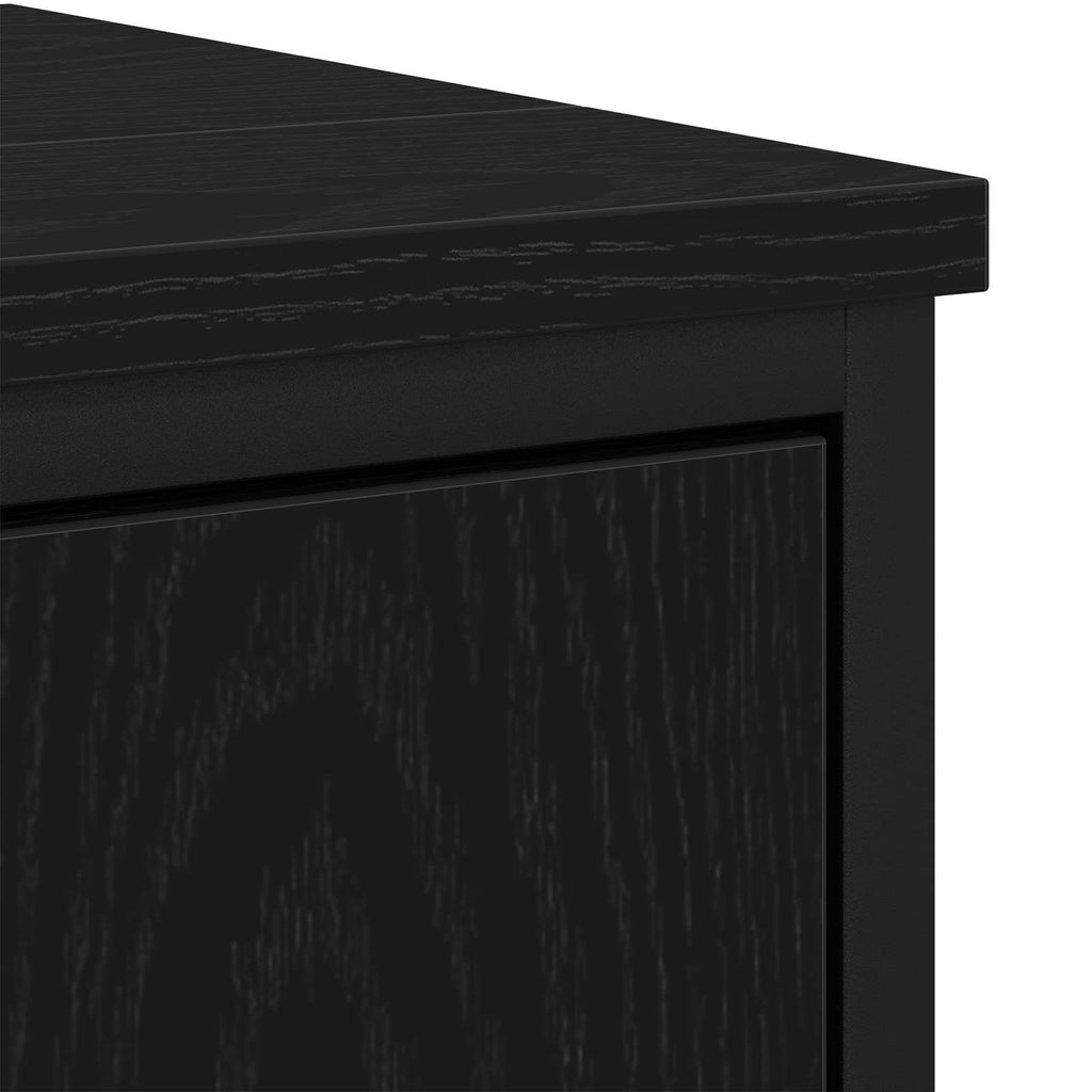 vidaXL Zestaw mebli łazienkowych 3 pcs Czarny Materiał drewnopochodny