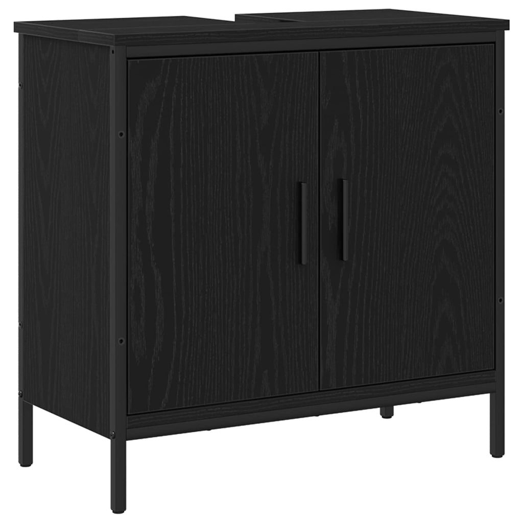 vidaXL Zestaw mebli łazienkowych 3 pcs Czarny Materiał drewnopochodny