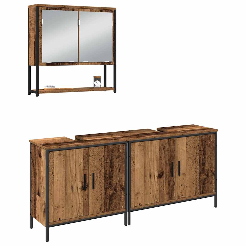 vidaXL Zestaw mebli łazienkowych 3 pcs Brązowy Materiał drewnopochodny