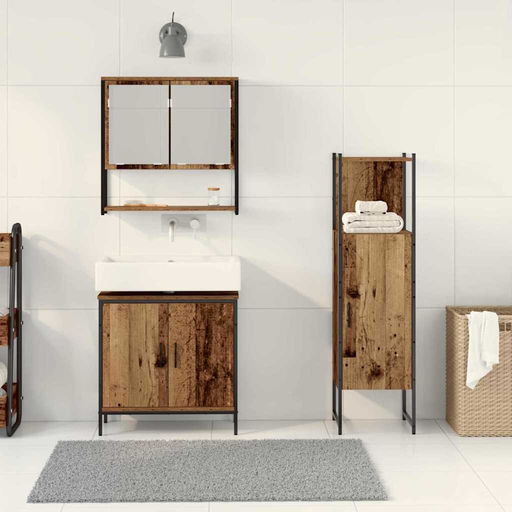 vidaXL Zestaw mebli łazienkowych 3 pcs Brązowy Materiał drewnopochodny